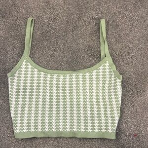 green patterned crop top
